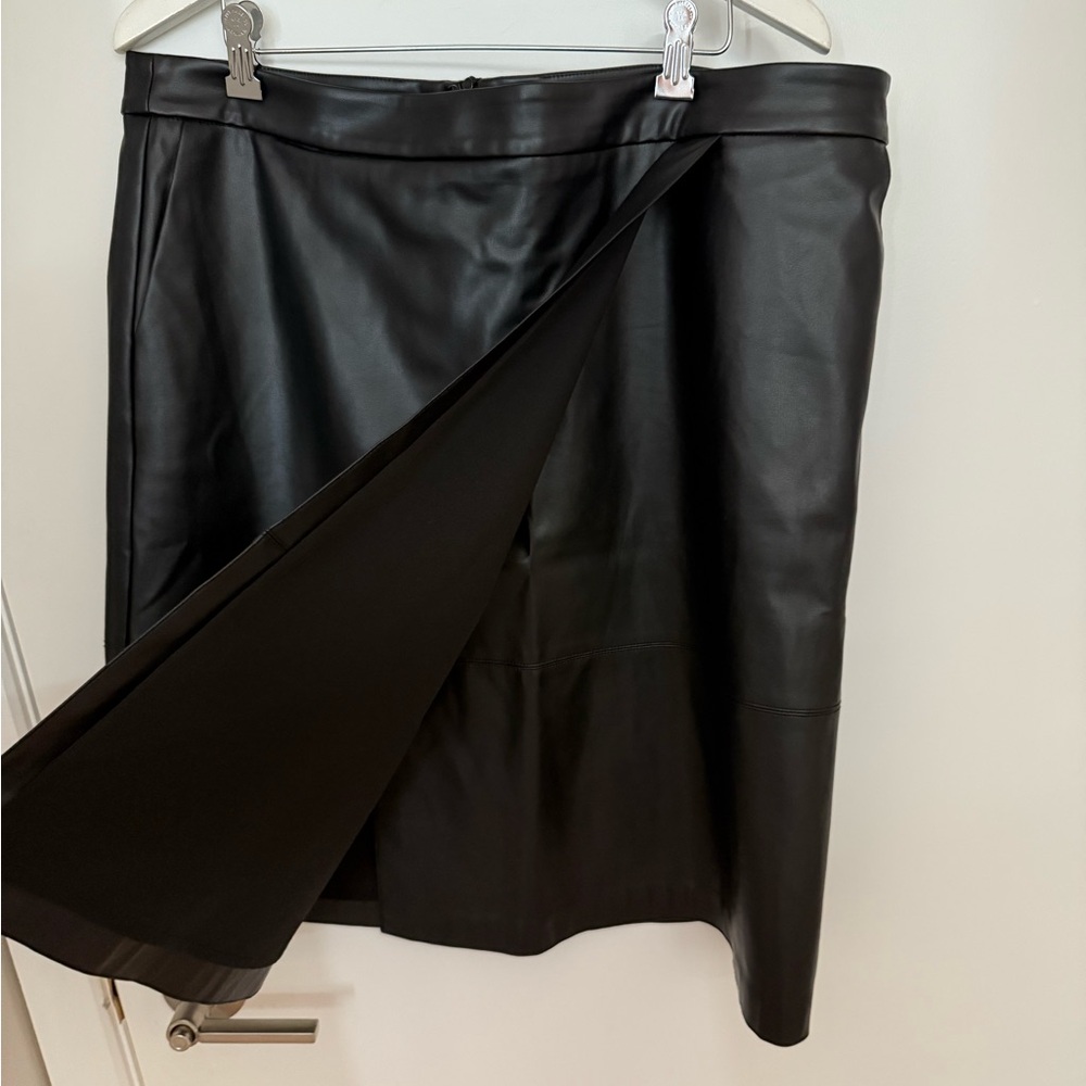 Olsen Pleather Wrap Skirt